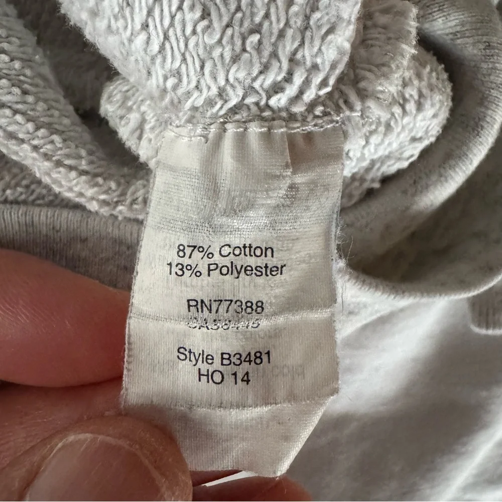 J crew pattern sweatshirt, grey with blue and gold